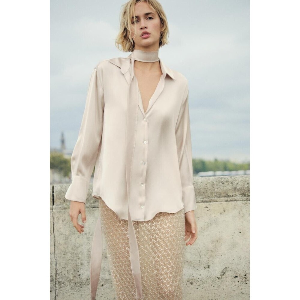 Zara Satin Effect Shirt - S